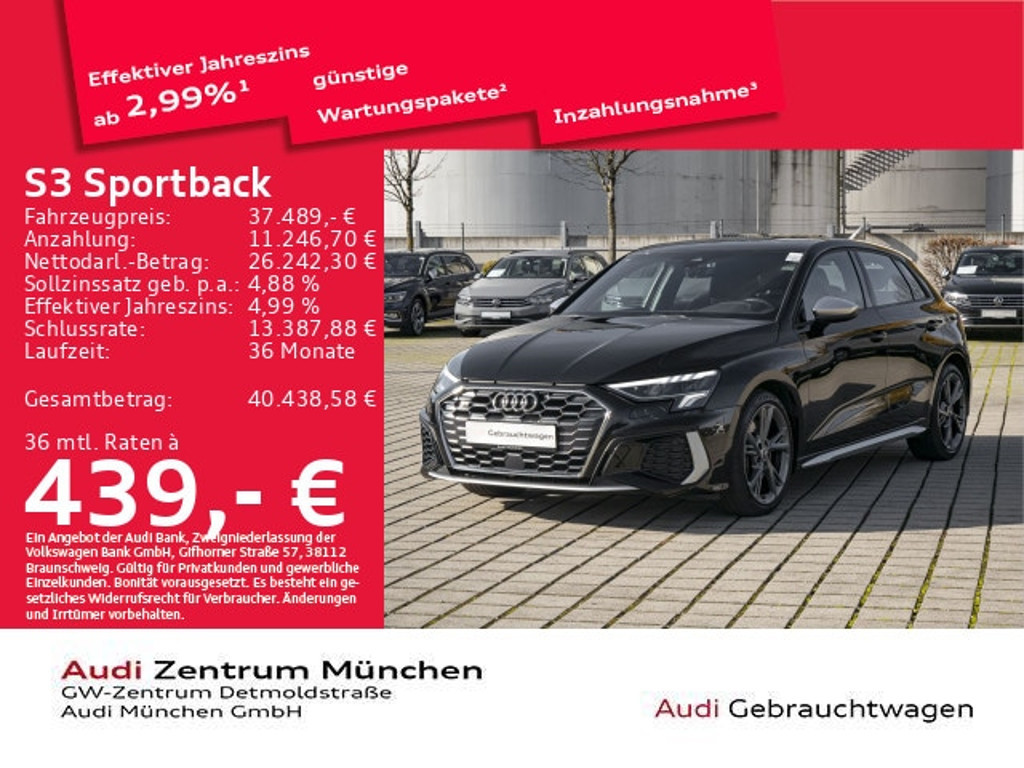 Audi S3 Sportback Quattro S-Tronic