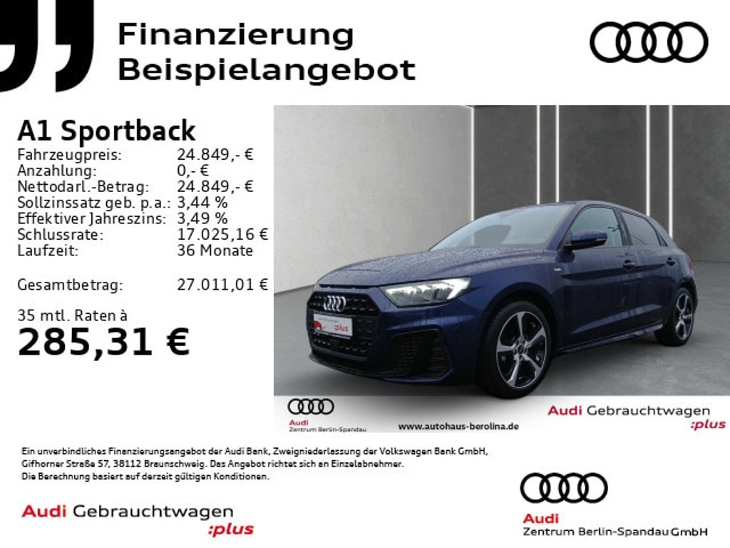 Audi A1 Sportback S-Line S-Tronic 25 TFSI