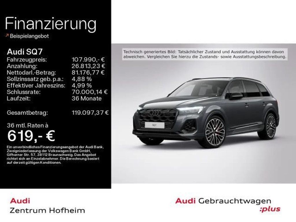 Audi SQ7 *EUPE 169.895*B&OAd*HUD*Pano*Standh*Laser*Vir