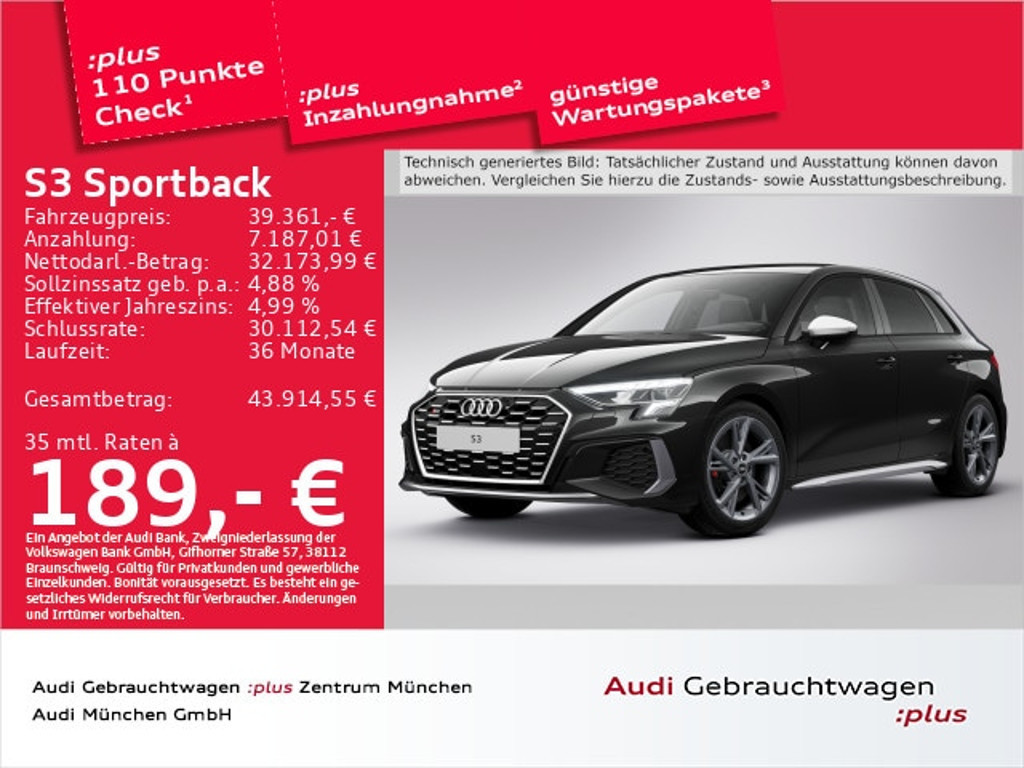 Audi S3 Sportback Quattro S-Tronic