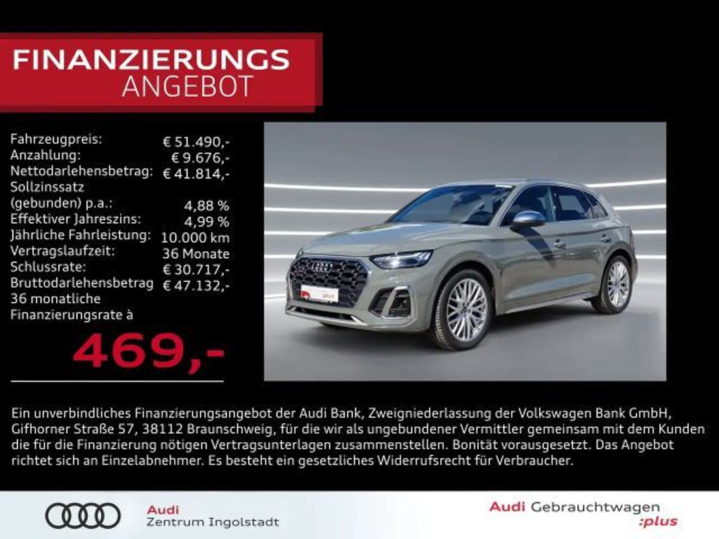 Audi SQ5 TDI MATRIX Pano Luft Rauten AHK ACC HuD Kam.
