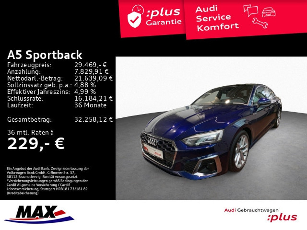 Audi A5 Sportback Quattro Business S-Line S-Tronic 40 TFSI