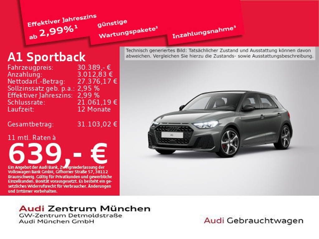 Audi A1 Sportback S-Line S-Tronic 40 TFSI