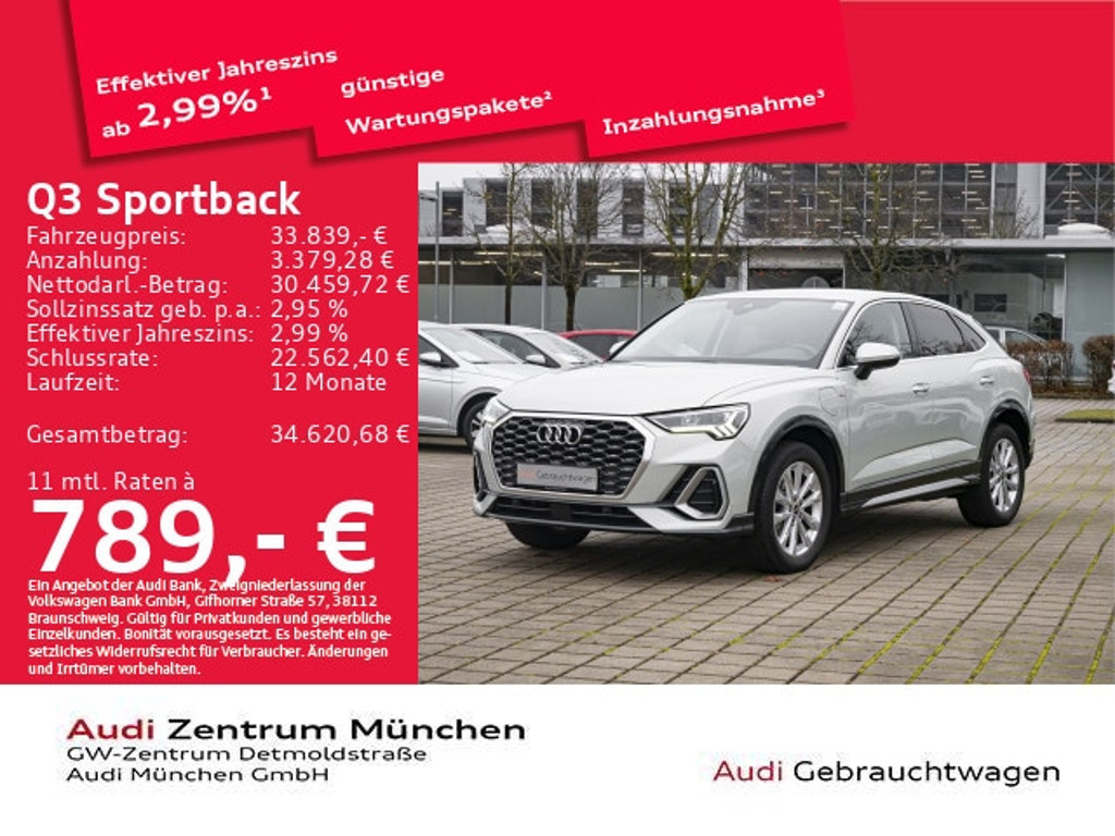 Audi Q3 Sportback S-Line S-Tronic Hybride 45 TFSI