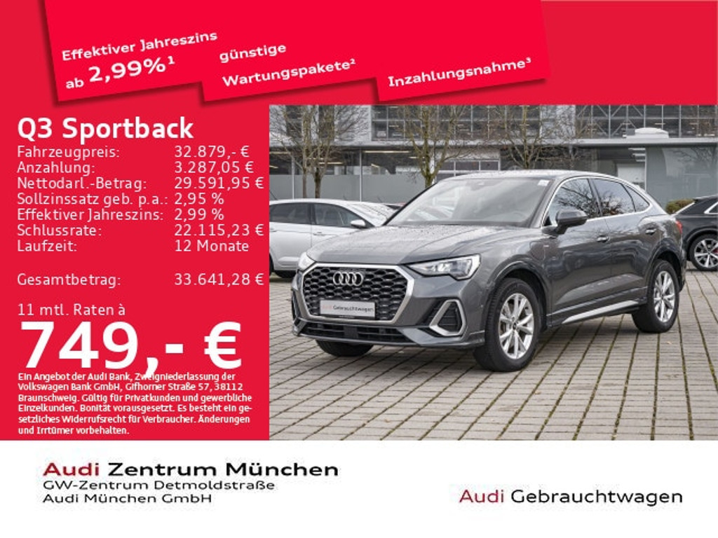 Audi Q3 Sportback S-Line S-Tronic Hybride 45 TFSI