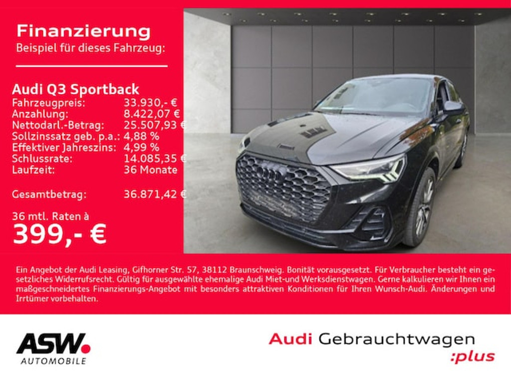 Audi Q3 Sportback S-Line S-Tronic Hybride 45 TFSI