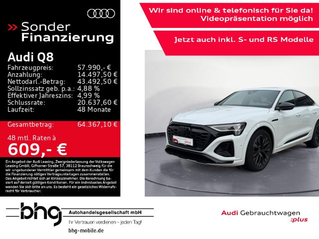 Audi Q8 e-tron Sportback Quattro S-Line 55