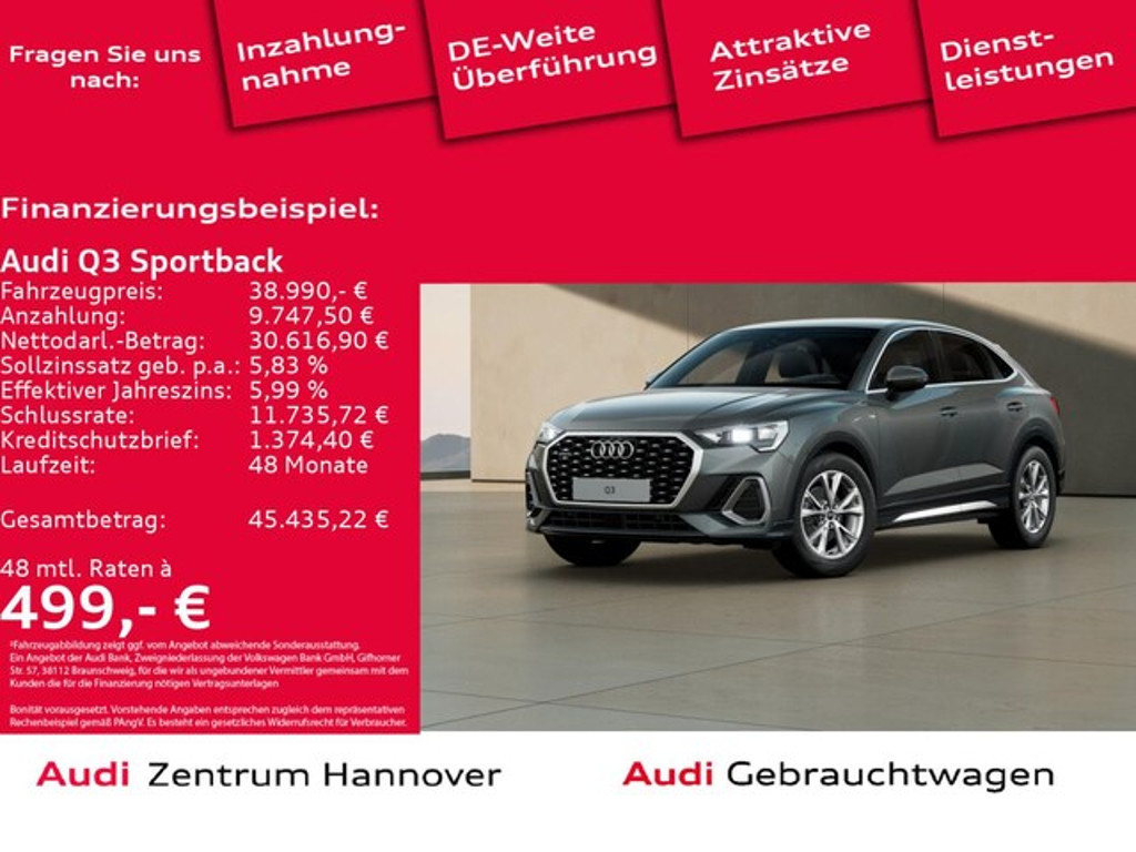 Audi Q3 Sportback Quattro S-Line S-Tronic 35 TDI