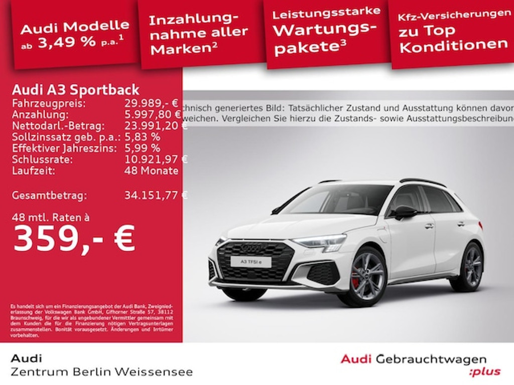 Audi A3 Sportback S-Line S-Tronic Hybride 45 TFSI