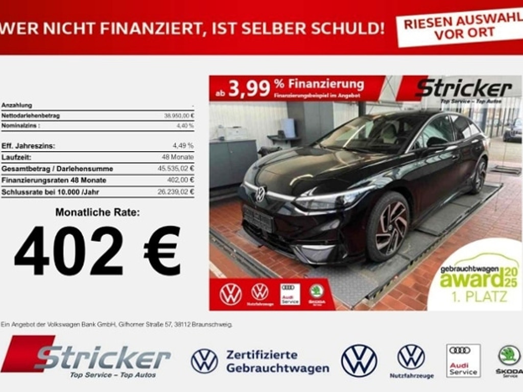 Volkswagen ID.7 210/77 402,-ohne Anzahlung ACC H&K Travel Kamera