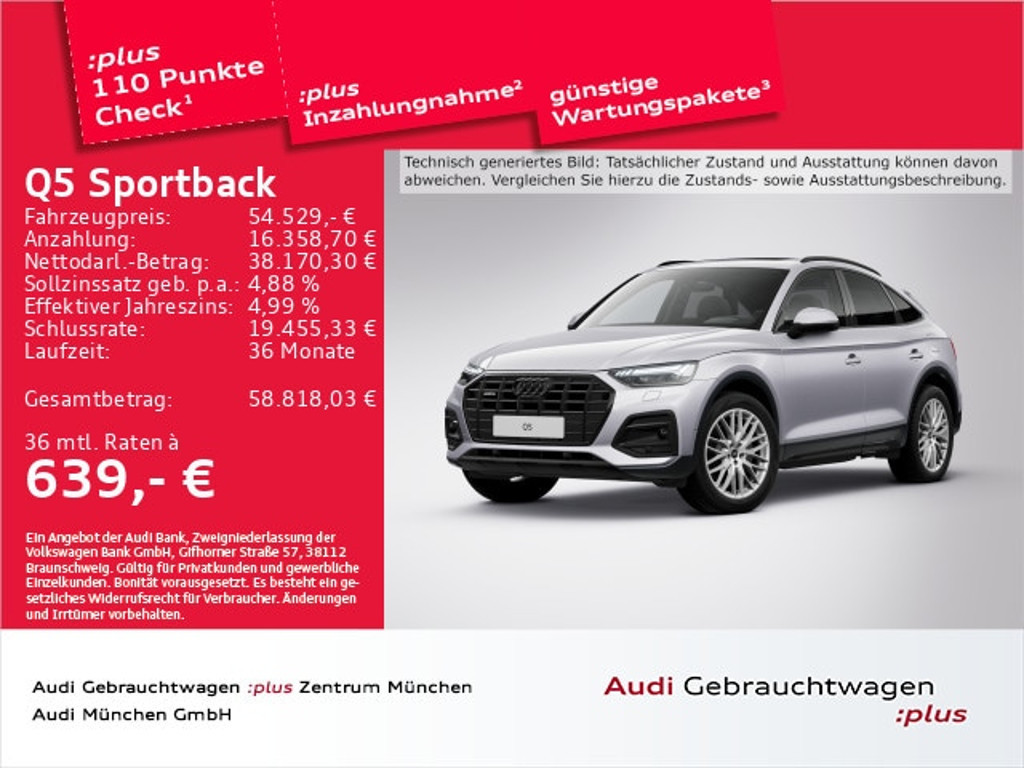 Audi Q5 Sportback Quattro S-Tronic Hybride 50 TFSI