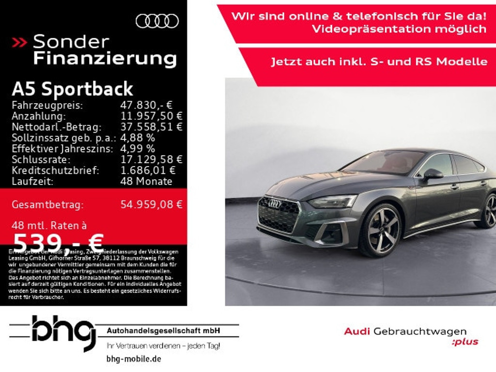 Audi A5 Sportback Quattro Business S-Line 50 TDI