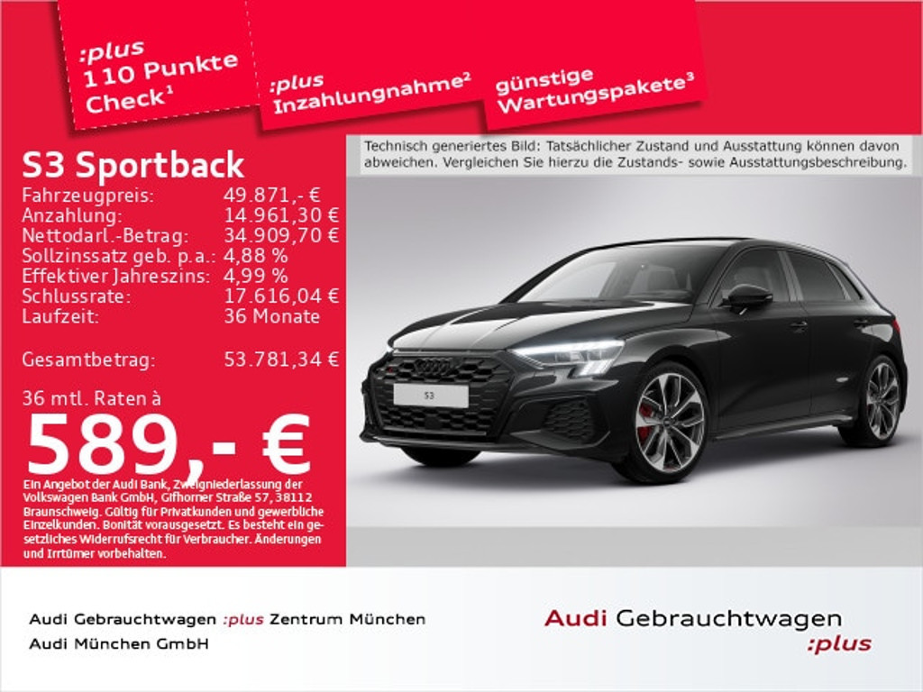 Audi S3 Sportback Quattro S-Tronic