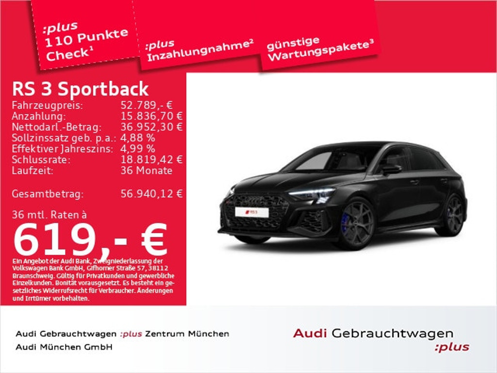 Audi RS3 Sportback Quattro S-Tronic