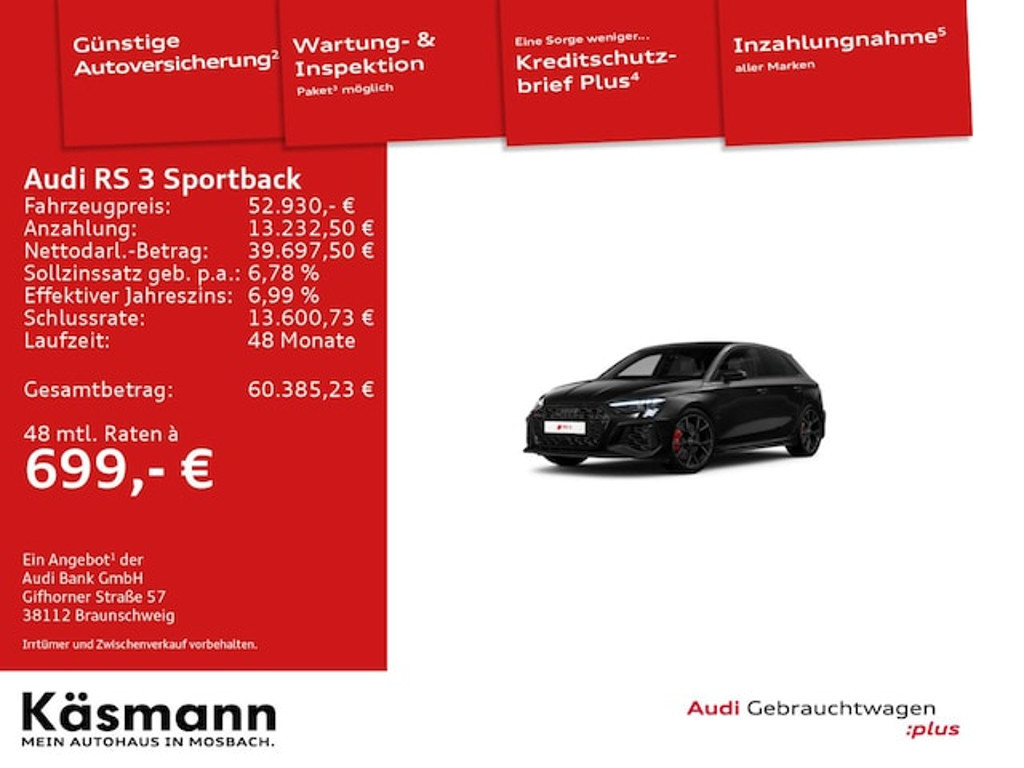 Audi RS3 Sportback Quattro S-Tronic