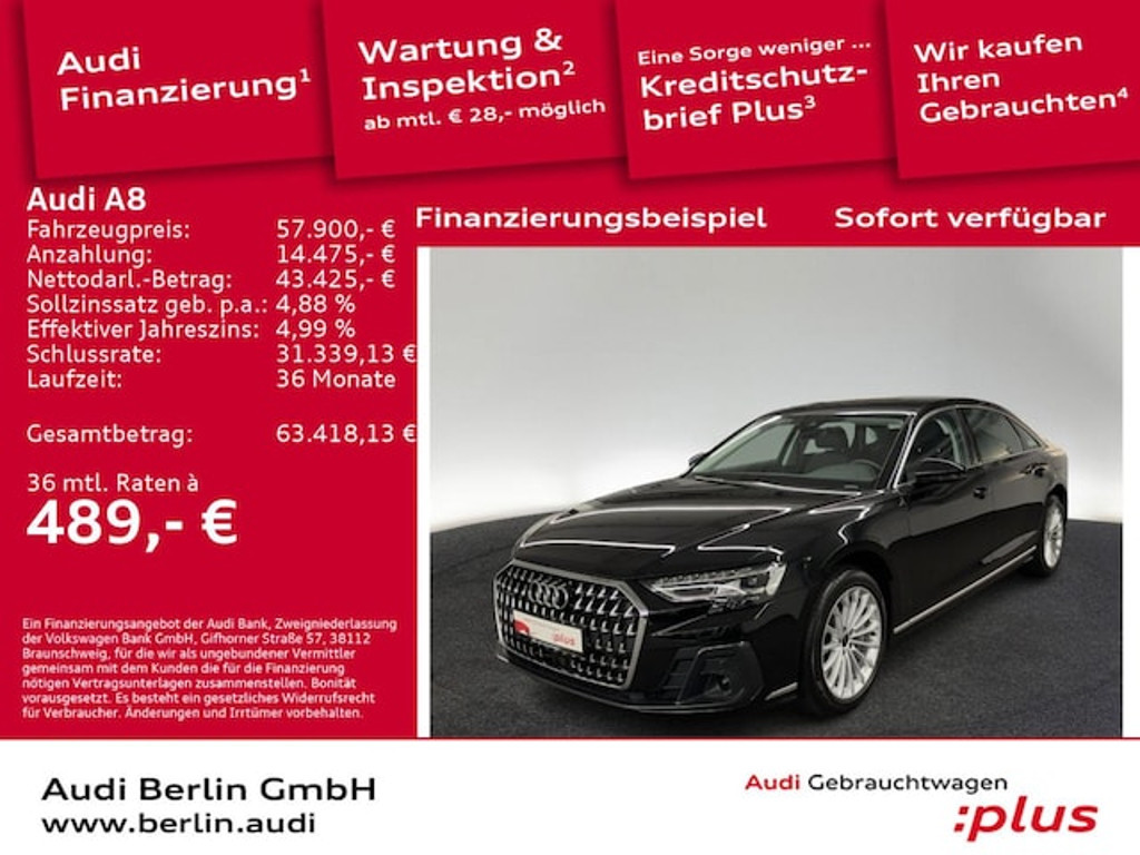 Audi A8 Quattro Hybride Lang 60 TFSI