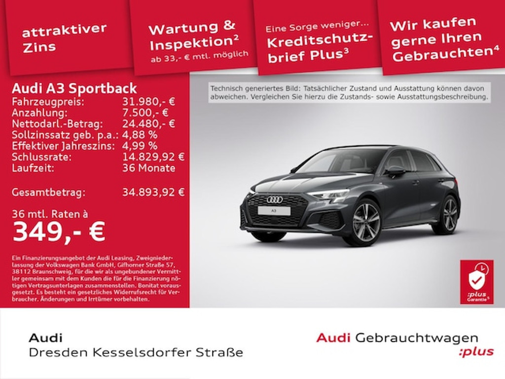 Audi A3 Sportback S-Line S-Tronic 35 TFSI