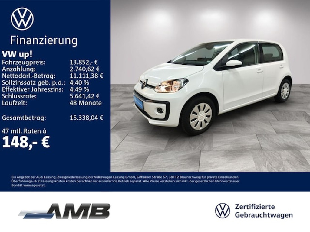 Volkswagen up! up! 1.0 Navi/Sitzhz/Climatronic/RFKam/PDC/4Türen