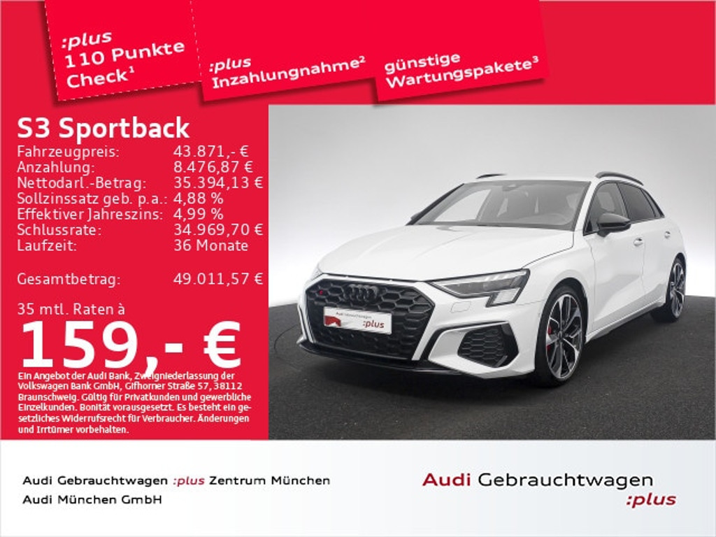 Audi S3 Sportback Quattro S-Tronic