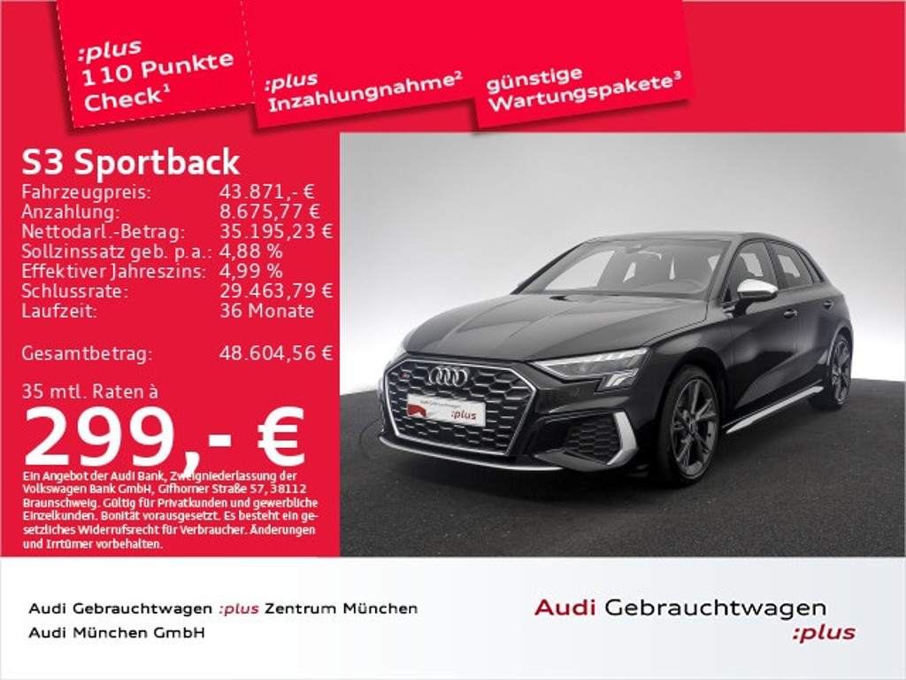 Audi S3 Sportback Quattro S-Tronic