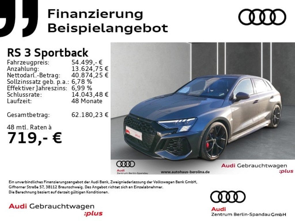 Audi RS3 Sportback Quattro S-Tronic