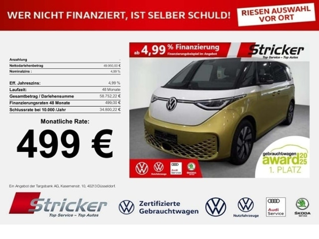 Volkswagen ID.Buzz KR 210/84 499,-ohne Anzahlung Navi ACC Kamera