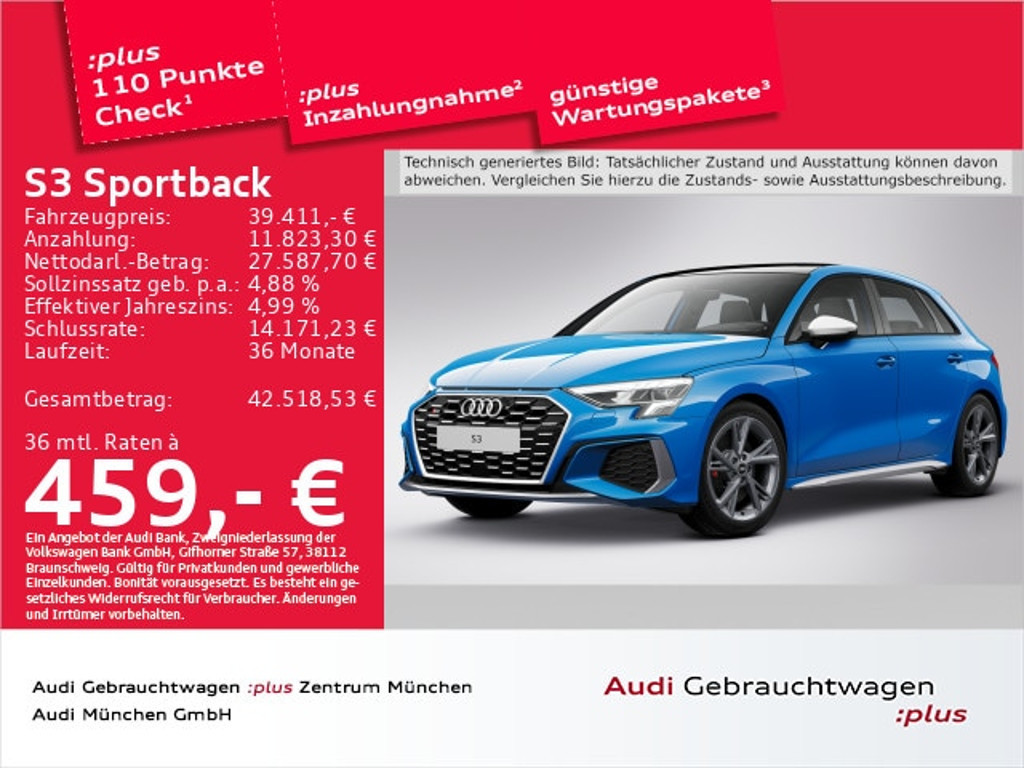 Audi S3 Sportback Quattro S-Tronic