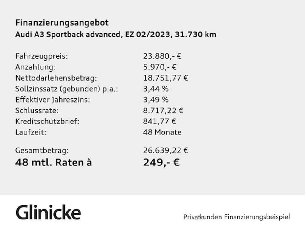 Audi A3 Sportback 30 TFSI
