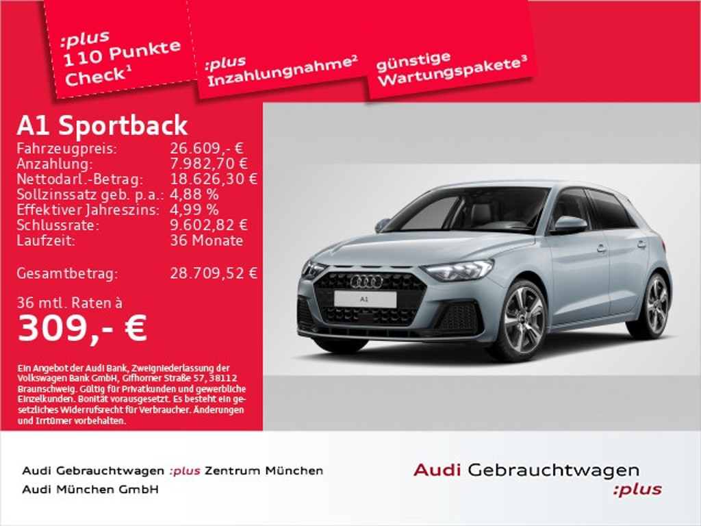 Audi A1 Sportback S-Tronic 25 TFSI