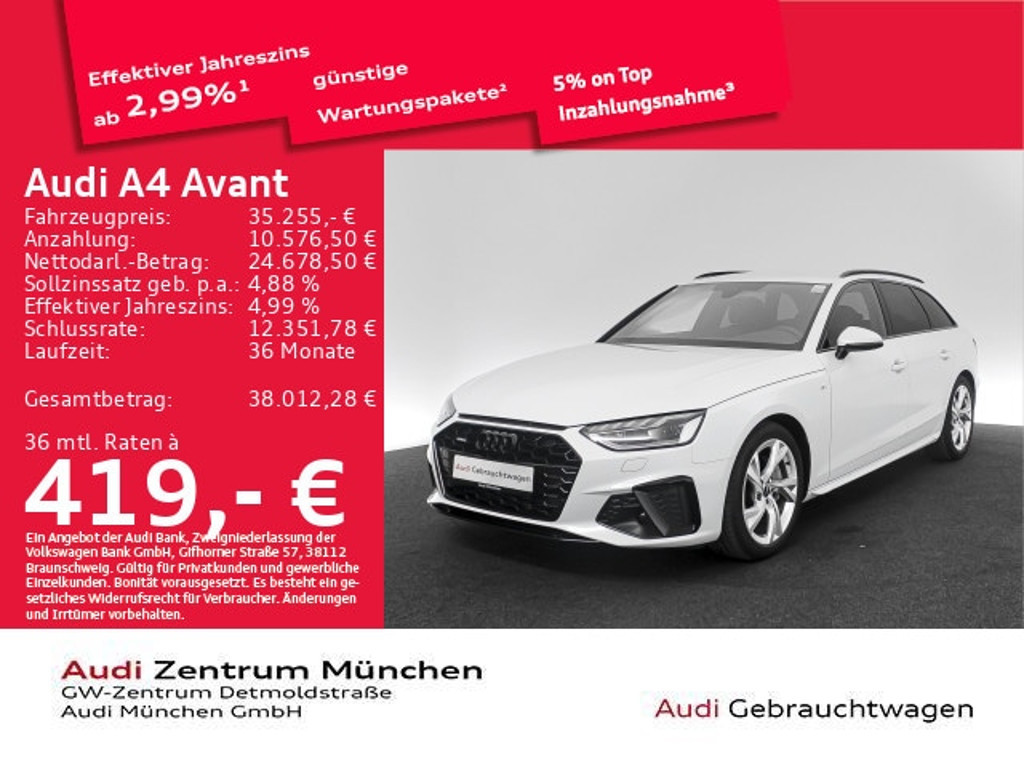 Audi A4 Avant Quattro S-Line S-Tronic 40 TFSI