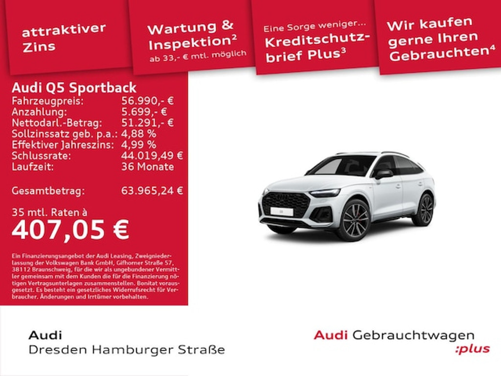 Audi Q5 Sportback Quattro S-Tronic 40 TFSI