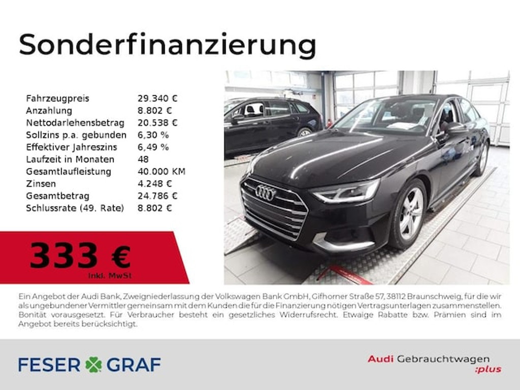 Audi A4 Sedan Quattro S-Tronic 40 TDI
