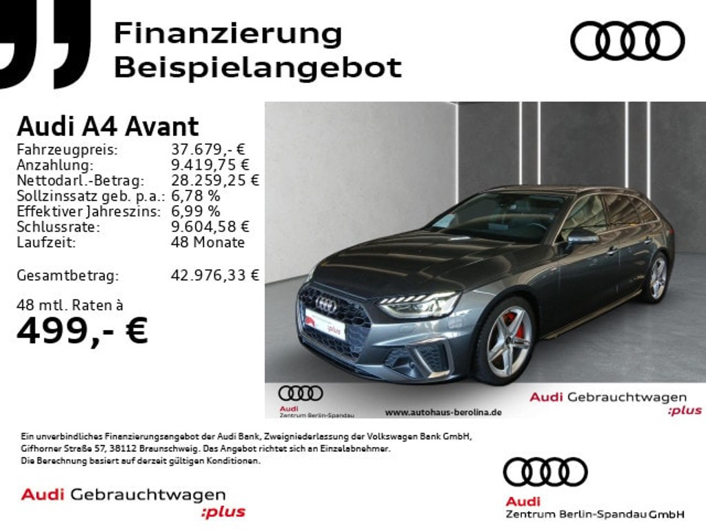 Audi A4 Avant Quattro S-Line S-Tronic 45 TFSI
