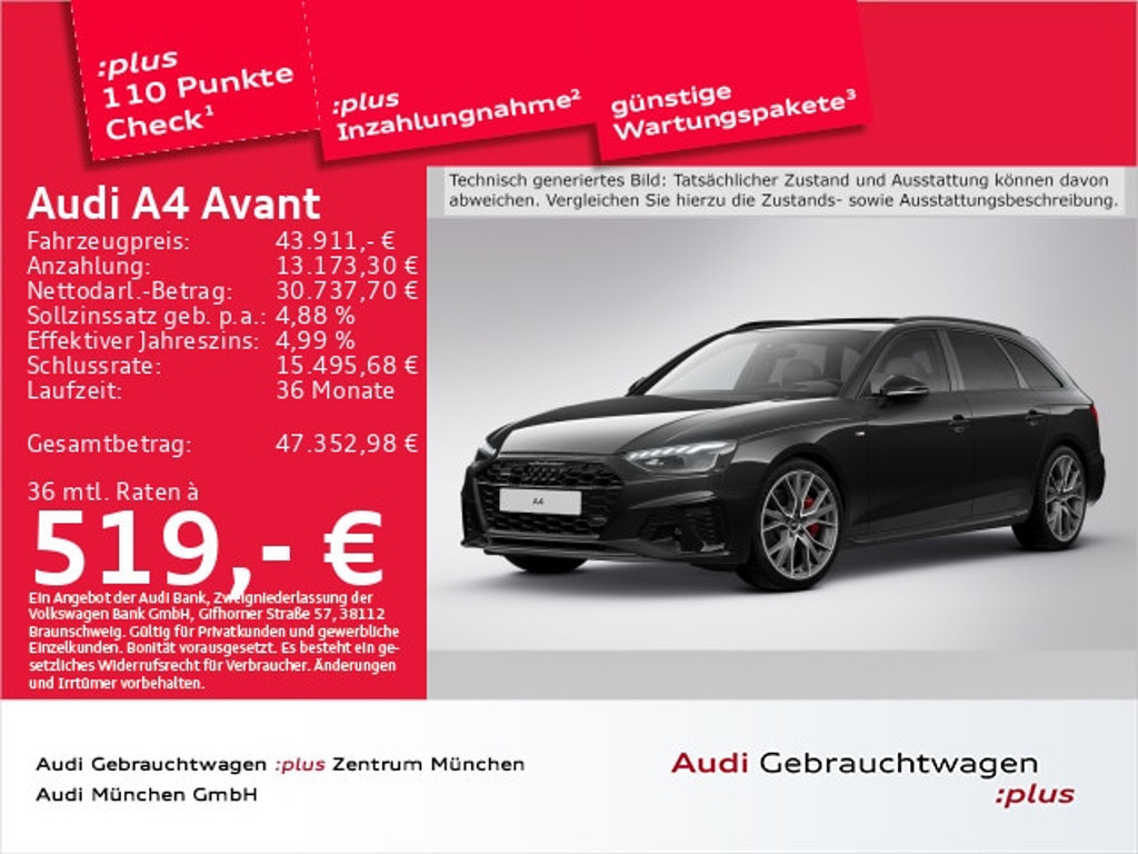Audi A4 Avant Quattro S-Line S-Tronic 45 TFSI