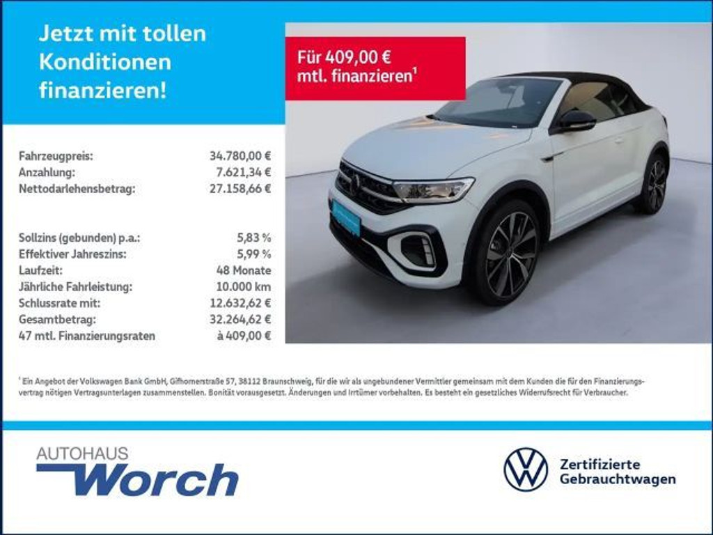 Volkswagen T-Roc DSG Style Cabriolet R-Line 1.5 TSI