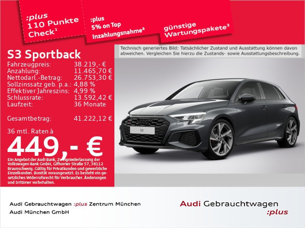 Audi S3 Sportback Quattro S-Tronic