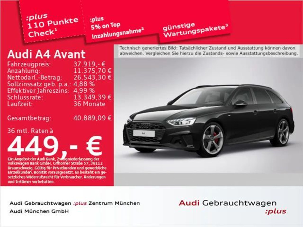 Audi A4 Quattro S-Line S-Tronic 40 TFSI