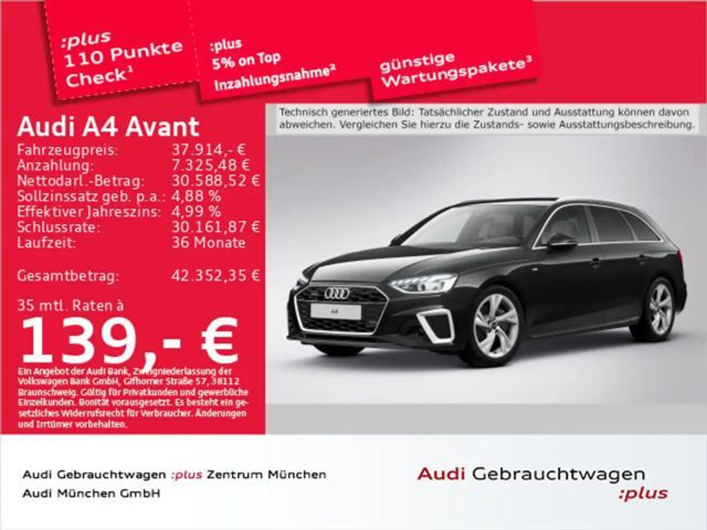 Audi A4 Quattro S-Line S-Tronic 40 TFSI