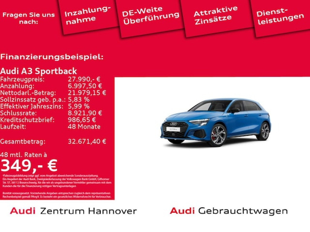 Audi A3 Sportback S-Line S-Tronic Hybride 45 TFSI