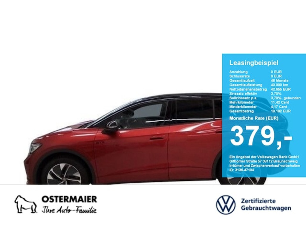 Volkswagen ID.4 340PS NP.70T ACC.5J-G.WÄRMEPUMPE.AHK.AREA-VIEW.NAVI.HUD.PANO.LED.APP-C