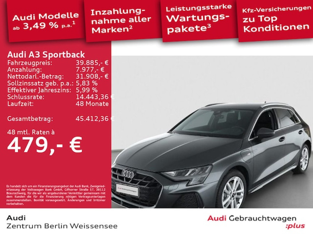 Audi A3 Sportback S-Line S-Tronic Hybride 40 TFSI