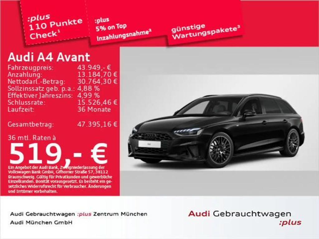 Audi A4 Quattro S-Line S-Tronic 40 TFSI