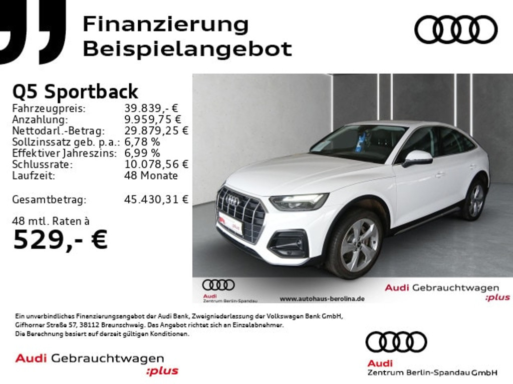 Audi Q5 Sportback Quattro S-Tronic 40 TFSI