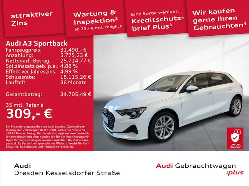 Audi A3 Sportback S-Tronic 30 TFSI