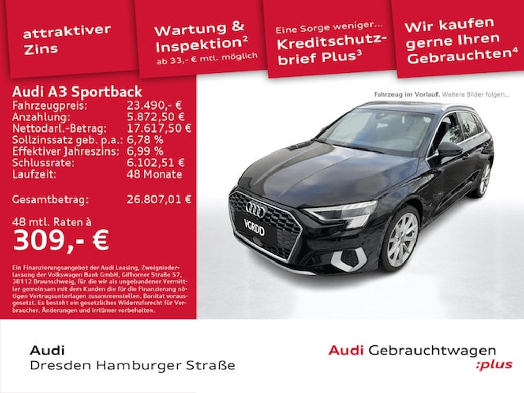 Audi A3 Sportback S-Tronic Hybride 40 TFSI