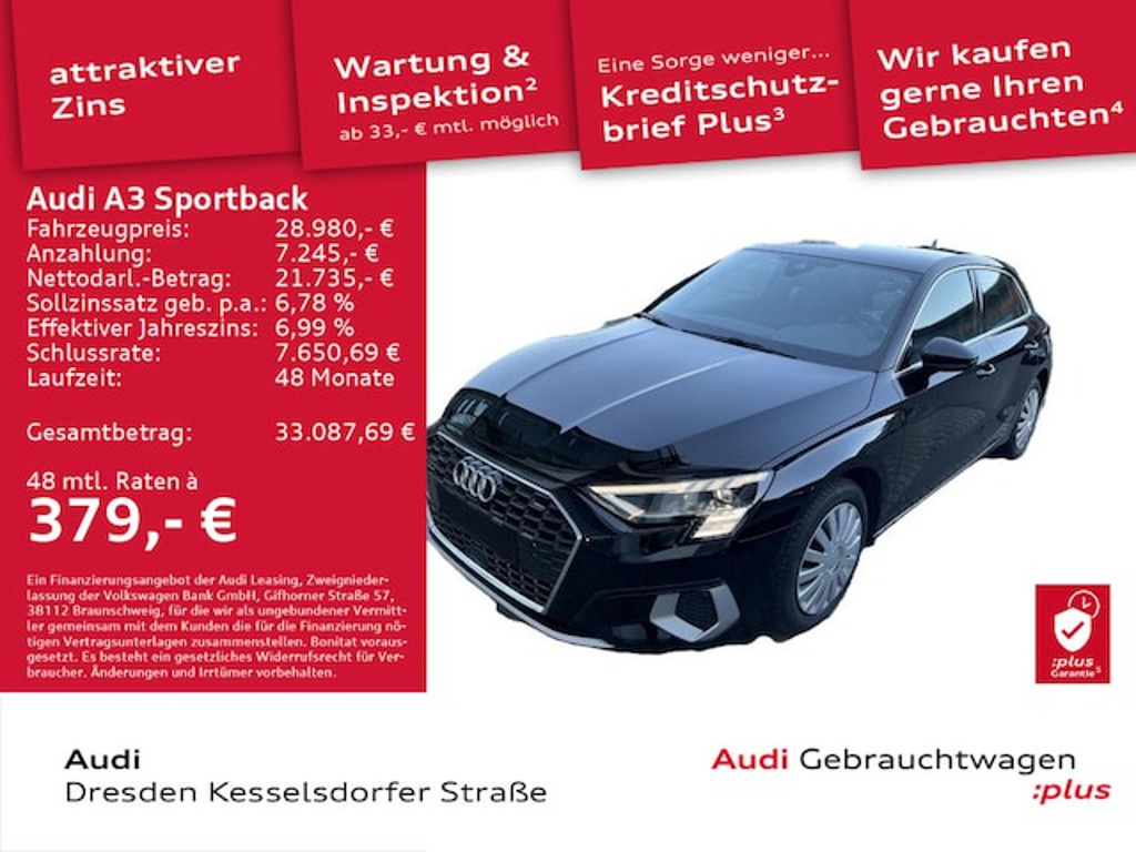 Audi A3 Sportback Quattro S-Tronic 40 TFSI