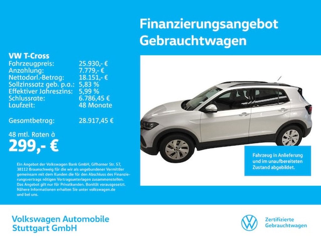 Volkswagen T-Cross DSG Life 1.5 TSI