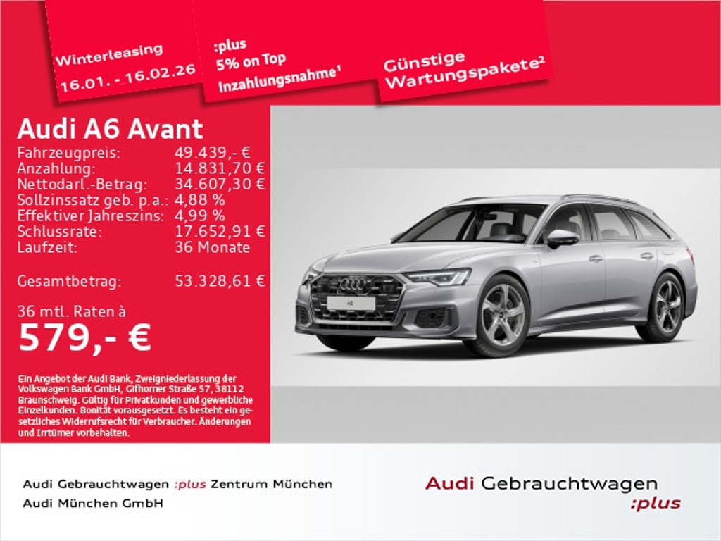 Audi A6 Avant Quattro S-Line S-Tronic Hybride 50 TFSI