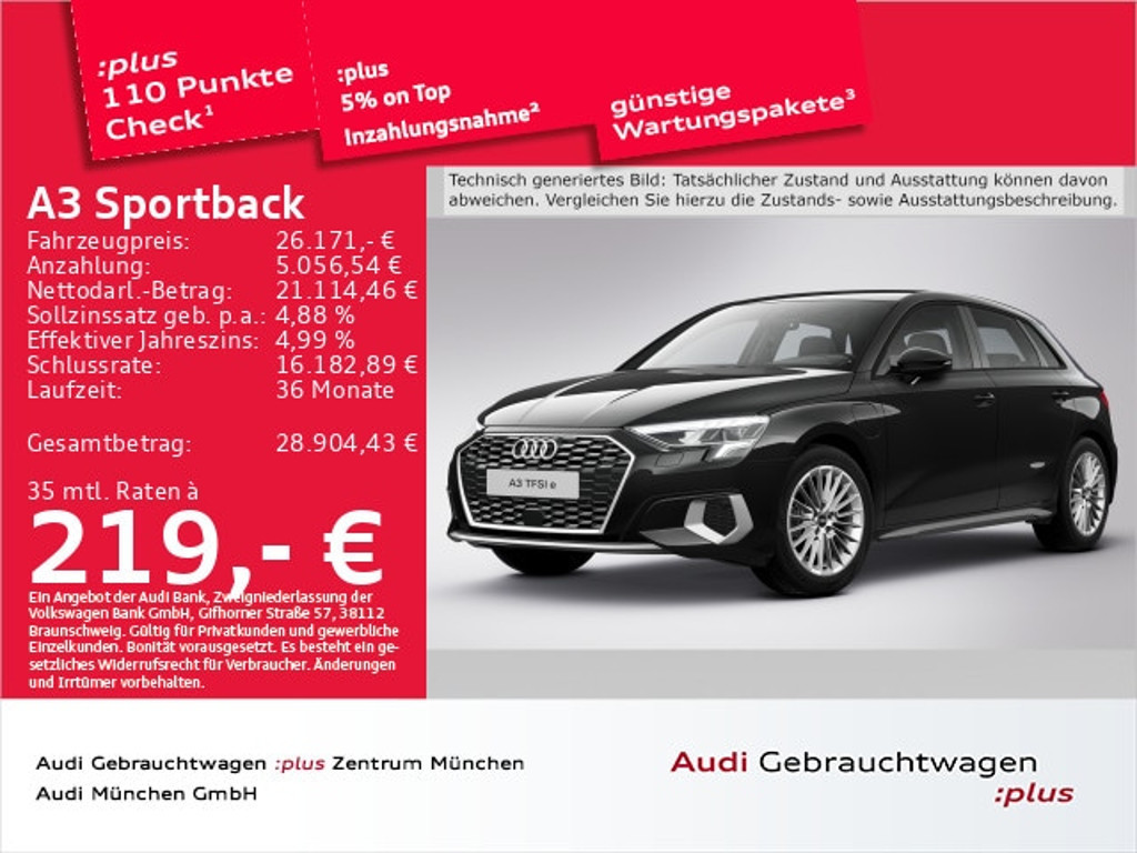 Audi A3 Sportback S-Tronic Hybride 40 TFSI