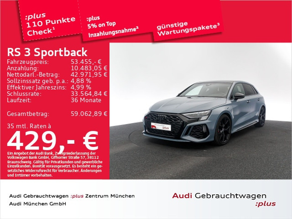 Audi RS3 Sportback Quattro S-Tronic